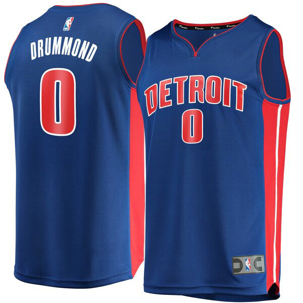 Maillot nba Detroit Pistons Icon Edition Homme Andre Drummond 0 Bleu